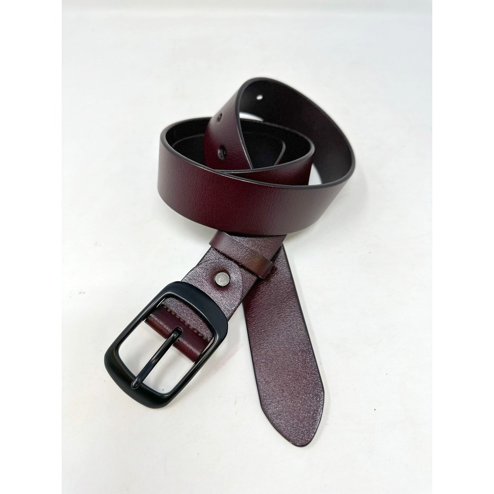 Unbranded 1.5" Oxblood Smooth Leather Belt L